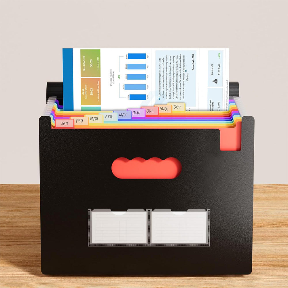 Accordion File Organizer Expanding File Folder Large Capacity Document Storage