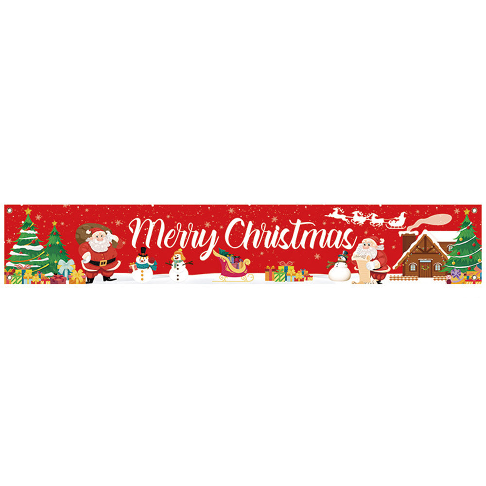 Merry Christmas Xmas Outdoor Banner Flag Pulling Santa Claus Hanging Decoration