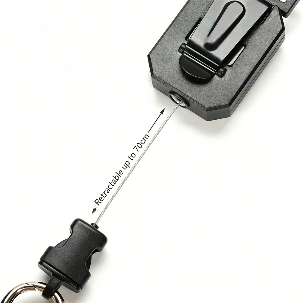 Retractable Key Holder Heavy Duty Extends With Belt Clip