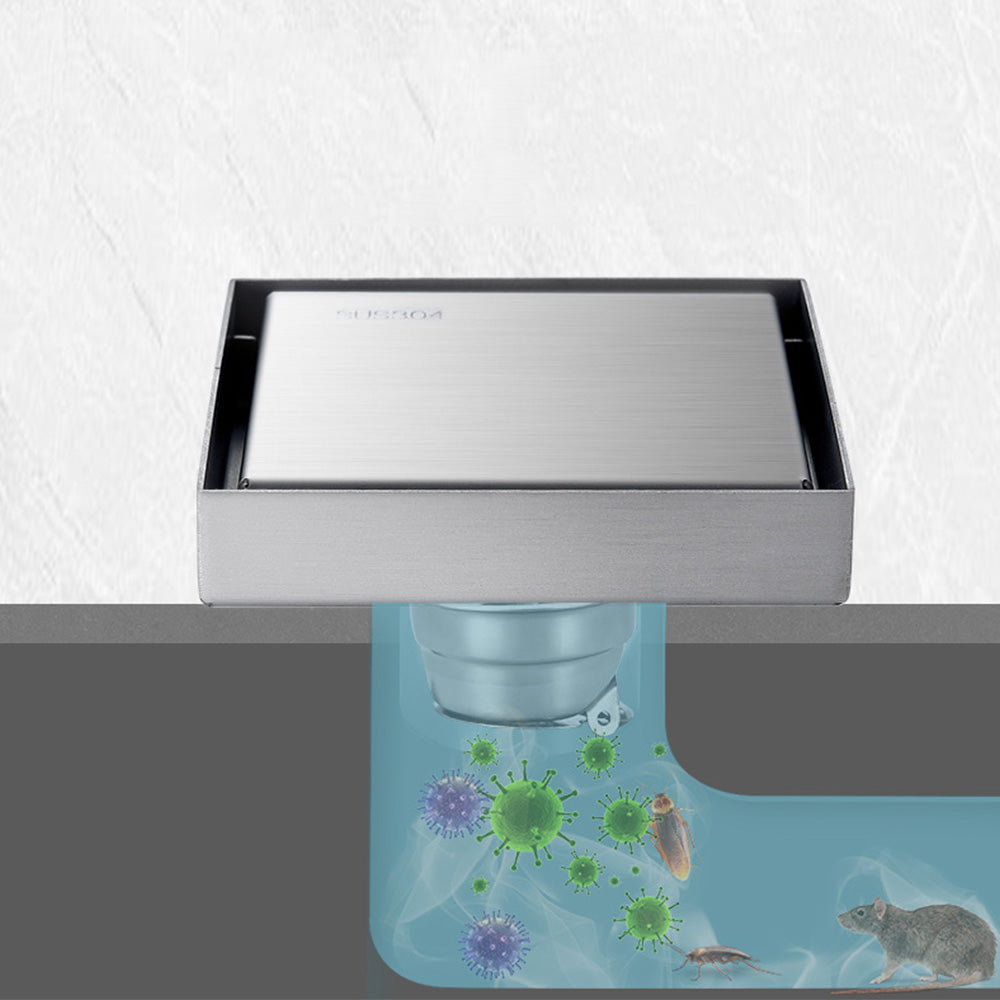 Square Shower Drain with Filter Detachable Stainless Steel Floor Drain for Bathroom Balcony