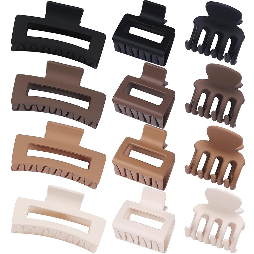 12Pcs Strong Hold Non-Slip Hair Clips for Women 3 Sizes for Thin Thick Curly Hair