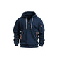 Fleece Hooded Sweatshirt Casual Hoodie for Men-Navy