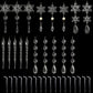 18Pcs Hanging Acrylic Christmas Snowflake Icicle Drop Ornaments for Xmas Tree