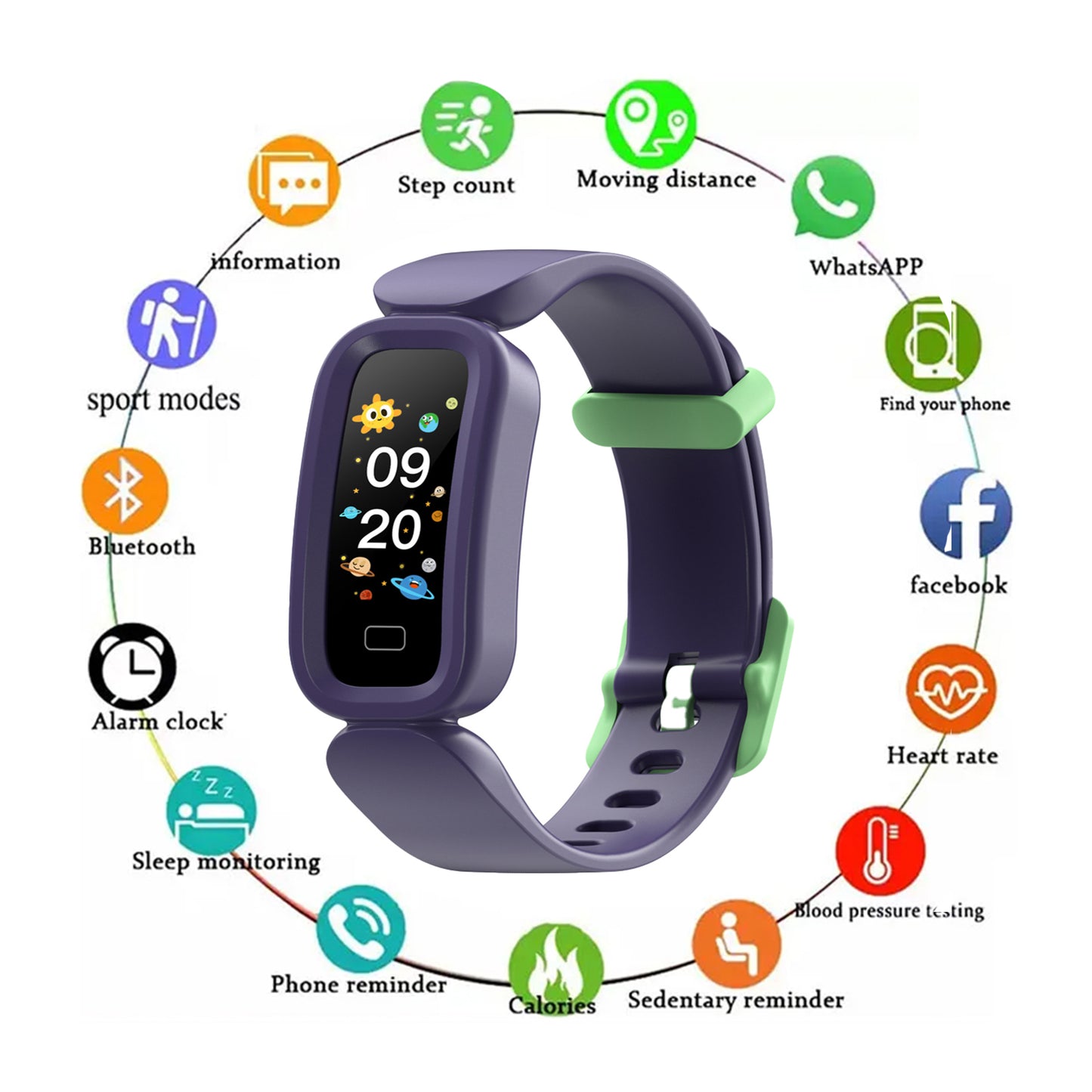 Sports Smart Bracelet Heart Rate Monitor Fitness Tracker Wristband