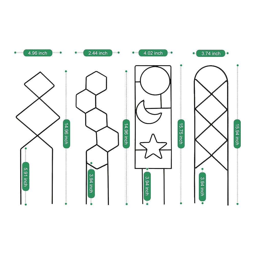 4Pcs Plant Climbing Trellis Metal Flower Plant Support Frame