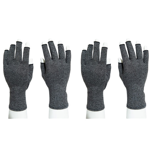 2Pairs Fingerless Arthritis Compression Gloves for Pain Relief