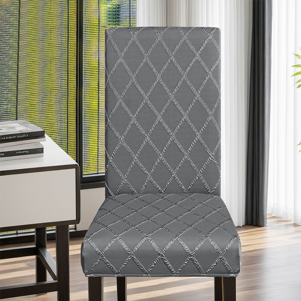 2Pcs Dining Chair Covers Stretch Seat Cover Slipcovers Washable Banquet Wedding Party-Grey