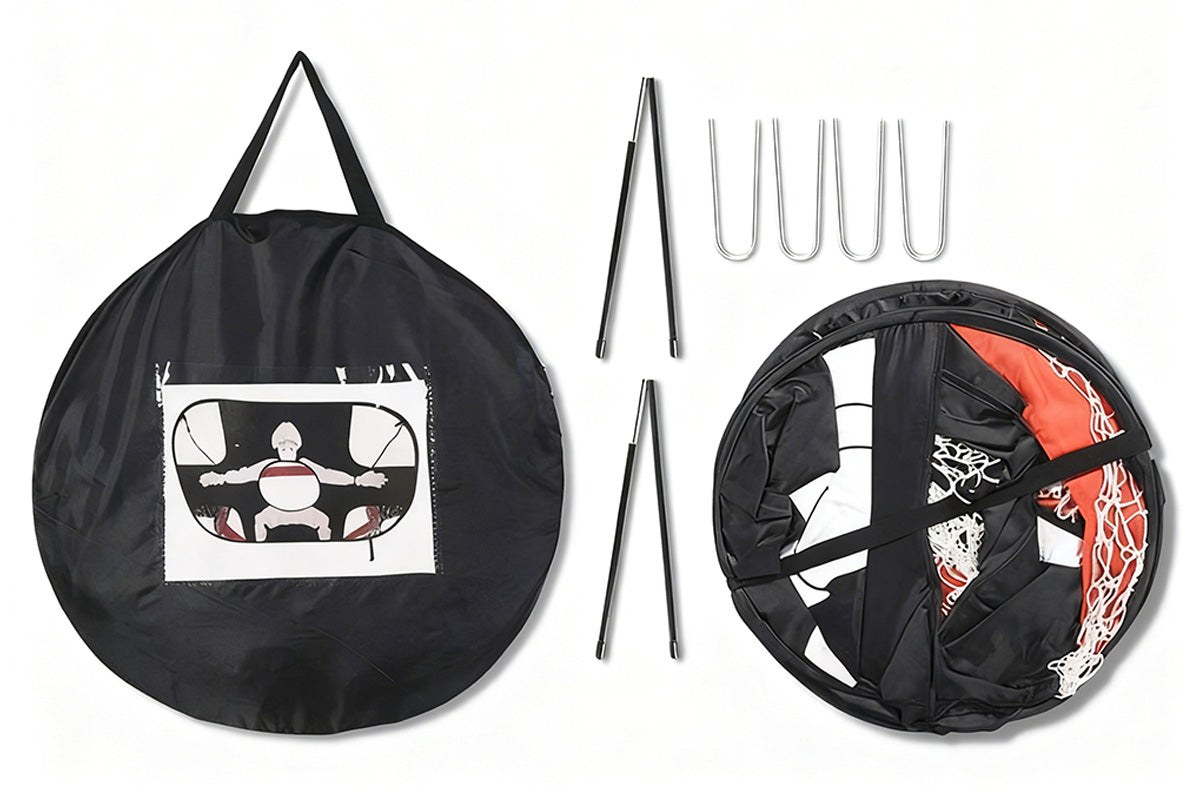 2-in-1 Portable Foldable Soccer Goal with Detachable Target