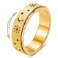 3 Piece Stainless Steel 360 Degree Spinner Ring Set Gold Silver Rainbow