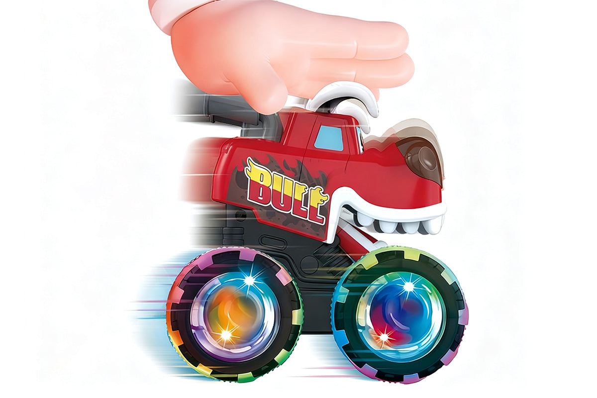 Monster Truck Toy Light-Up Cars Wheels Toy Car Press and Go Cars