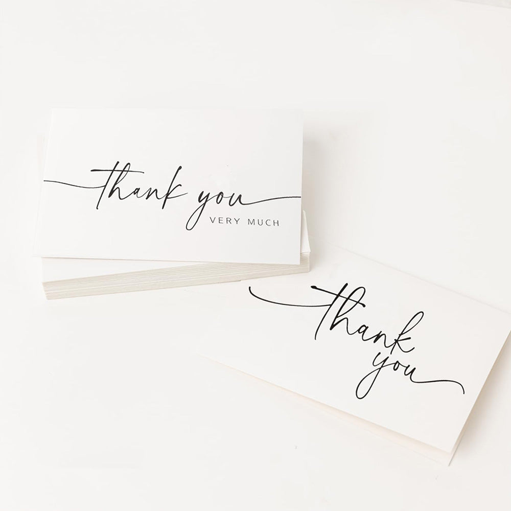 40 Thank You Cards with 40 Envelopes and 42 Stickers for Weddings Graduation
