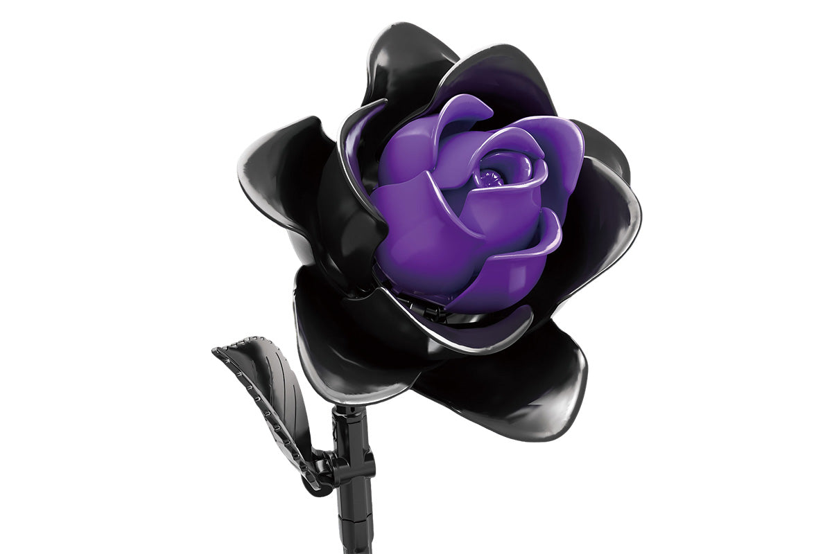 822PCS Purple Rose Bouquet Building Blocks DIY Assembly Set Birthday Gift Home Decoration