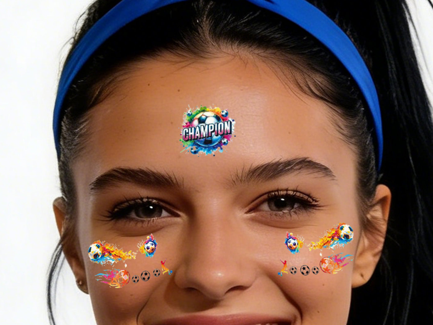12 Sheets Colorful Football Themed Stickers Soccer Themed Tattoos for World Cup