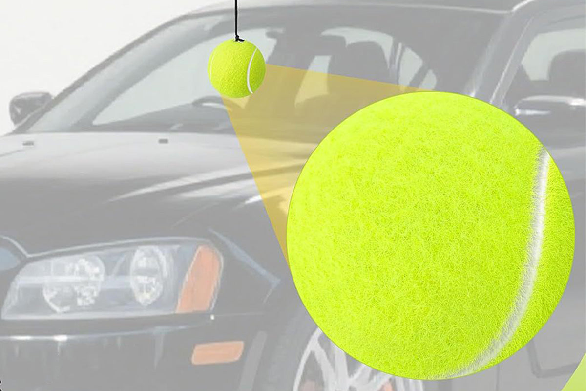 2Pcs Garage Parking Aid Tennis Balls with Adjustable String – Vehicle Stopper for Safe and Precise Parking