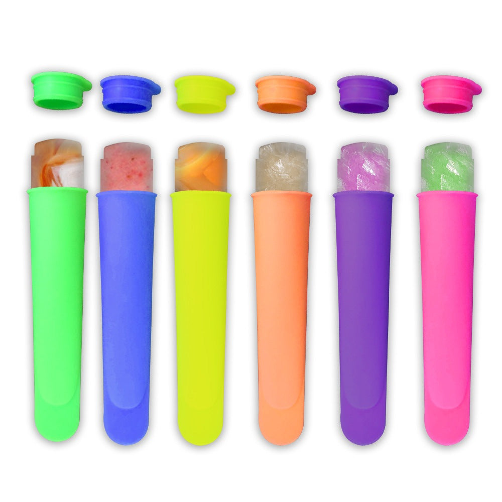 6-Pack Silicone Popsicle Molds with Lids
