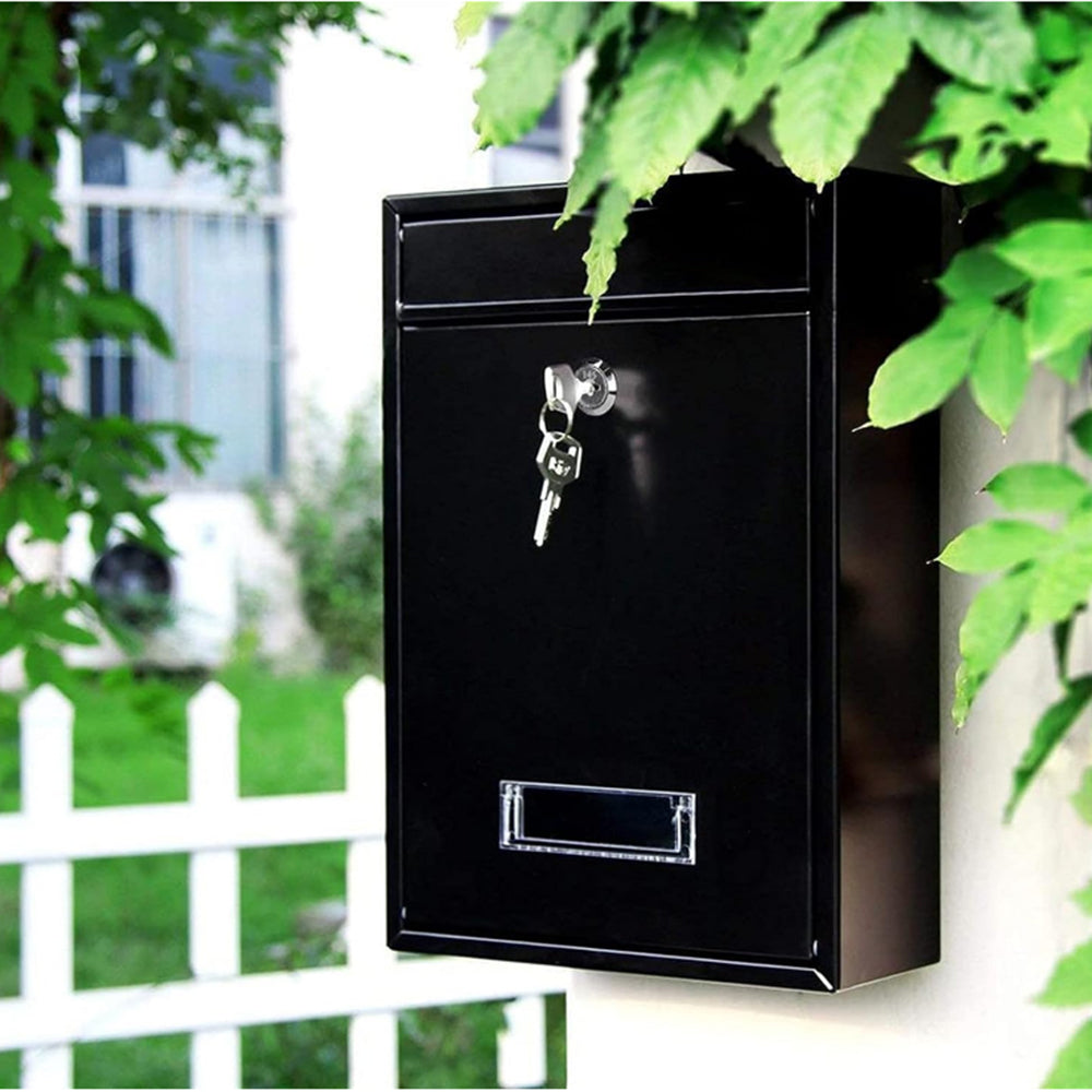 Wall Mounted Mail Letter Box Lockable Steel Post Mailbox Large Postbox