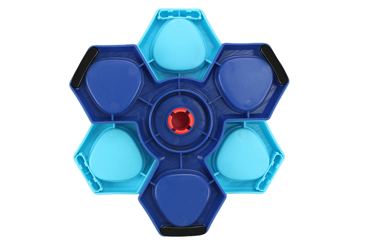 4-Layer Dog Puzzle Feeder Toy Slow Feeder Spinning Treat Dispenser with 12 Compartments