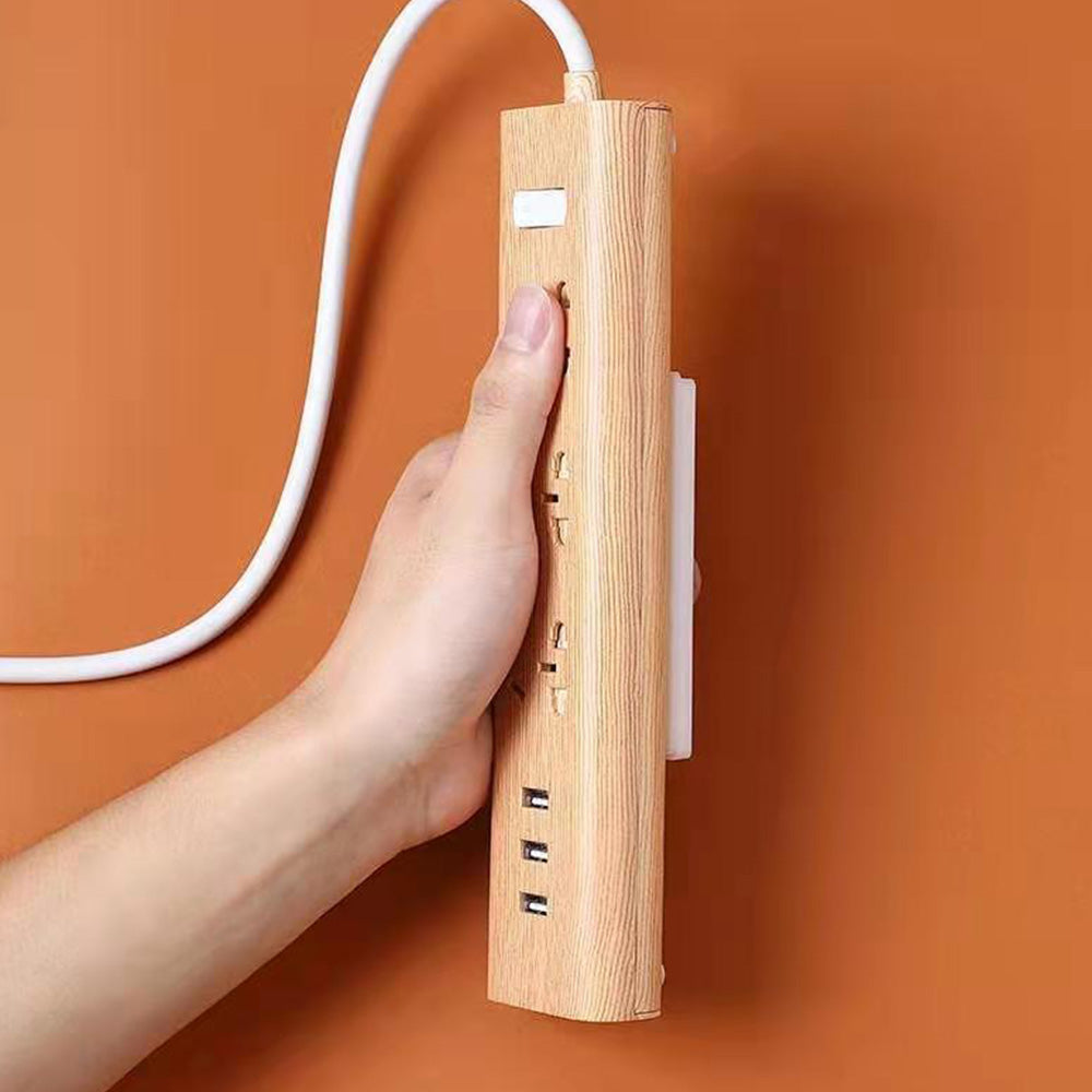 4PCS No-Drill Power Strip Holders Adhesive Wall Mount Socket Organizer