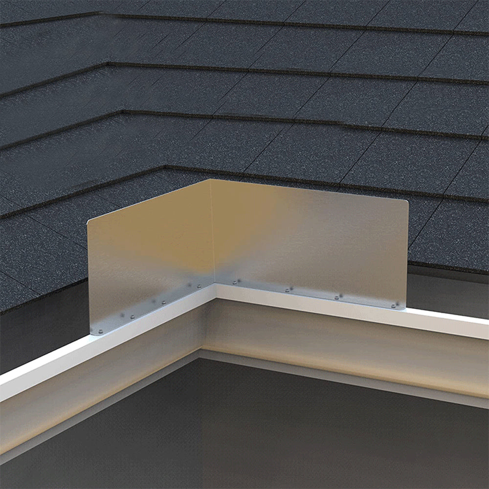 4Pcs Gutter Valley Splash Guards Rain Drip Gutter Guard for House Shingle Roofs Corner