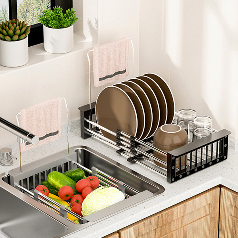 Extendable Stainless Steel Sink Dish Drying Rack