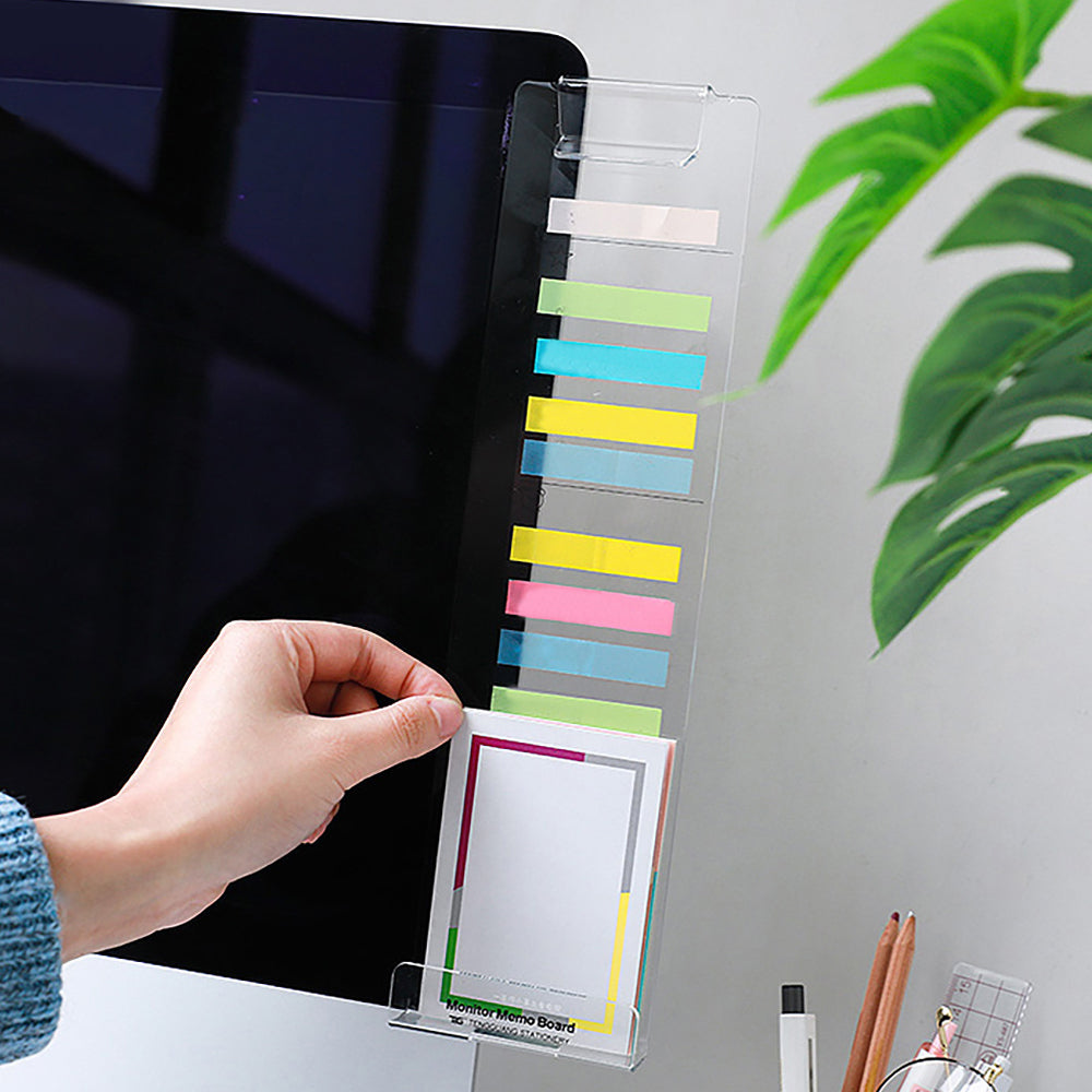 2Pcs Multi-function Acrylic Memo Board for Computer Monitor