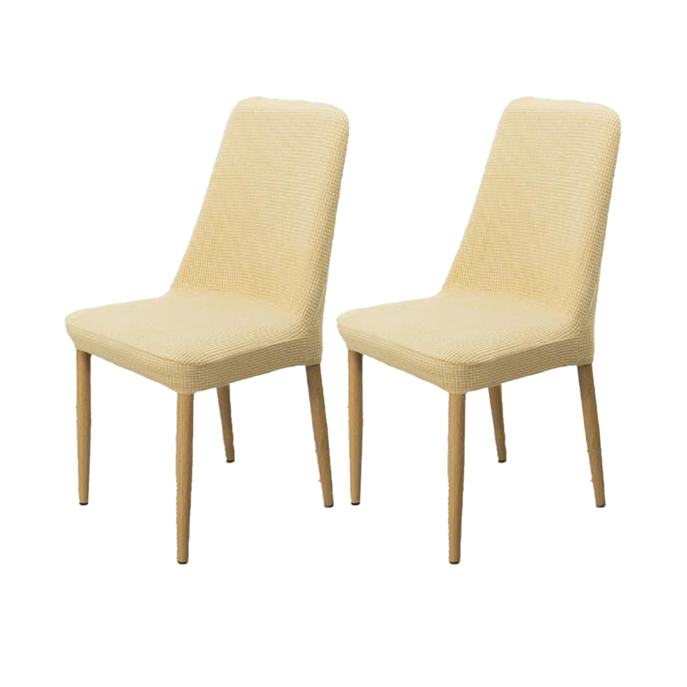 2Pcs Stretch Textured Dining Chair Covers