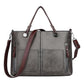 Vintage Leather-Look Tote Handbag Crossbody Briefcase