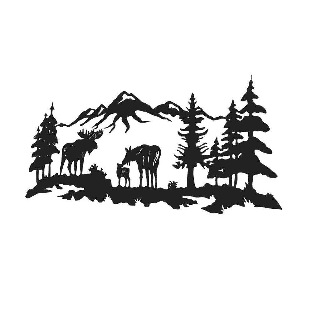 Metal Deer Family Wall Art Decor Interior Decoration Wall Hangings