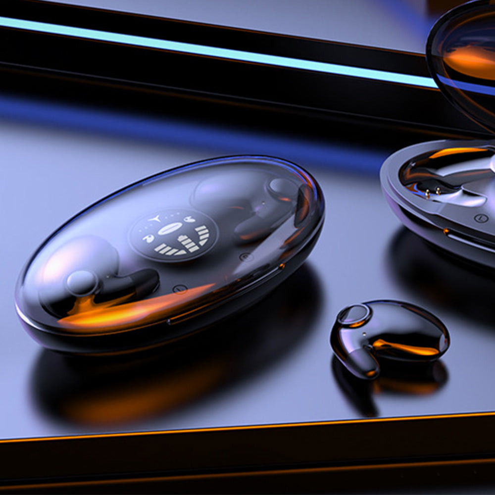 Ultra Thin Invisible Earphone Bluetooth 5.3 for Side Sleeping with LED Display