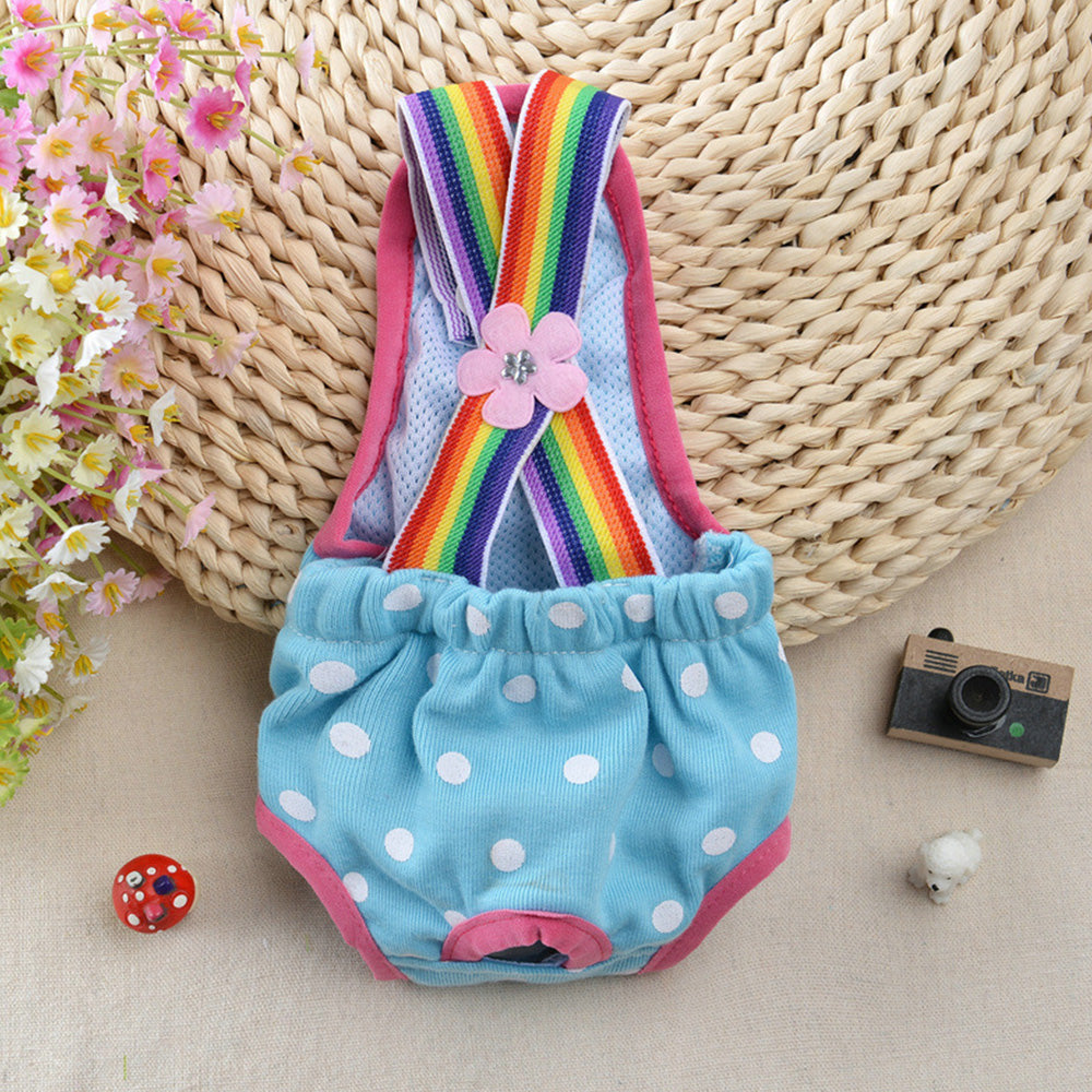 Cute Harness Female Dog Sanitary Pants Reusable Menstrual Diaper