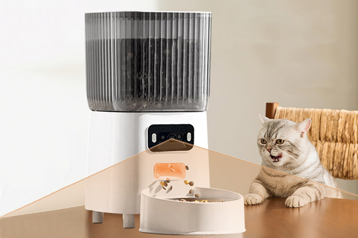 5L Automatic Pet Feeder with Camera and Dual Band WiFi White