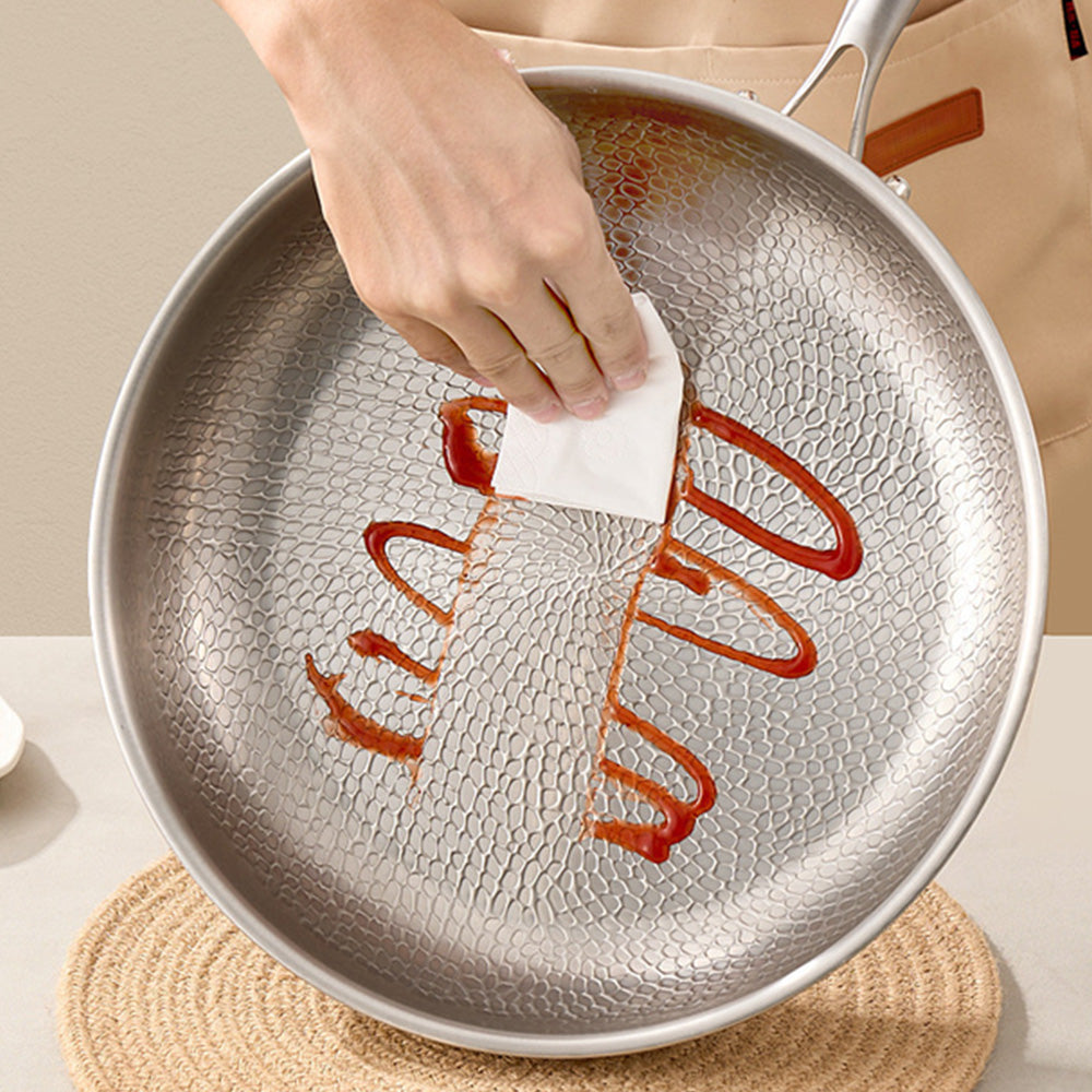 Stainless Steel Frying Pan Nonstick PFAS Free Oven Safe 1000F All Stoves