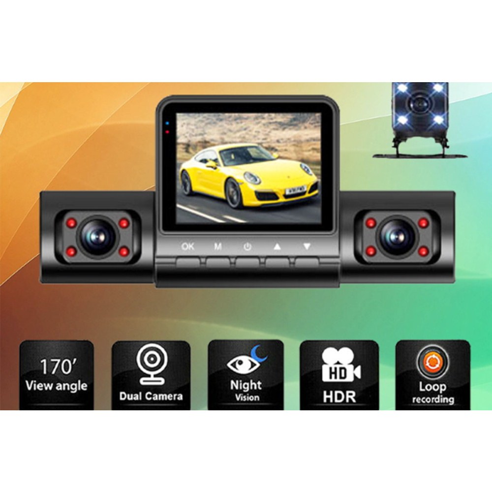 4-Channel 1080P HD Dash Cam Front and Rear Inside Left Right Car Dash Camera with 64GB Card