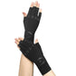 Breathable Half-Finger Gloves with Grip Pads-Black