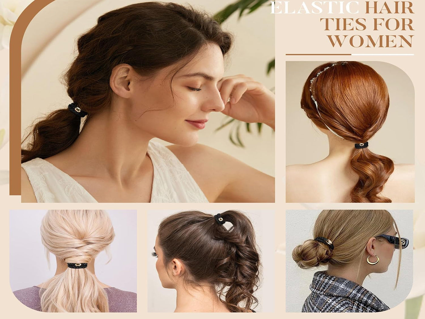 15Pcs Braided Ponytail Holders Elastic Hair Ties