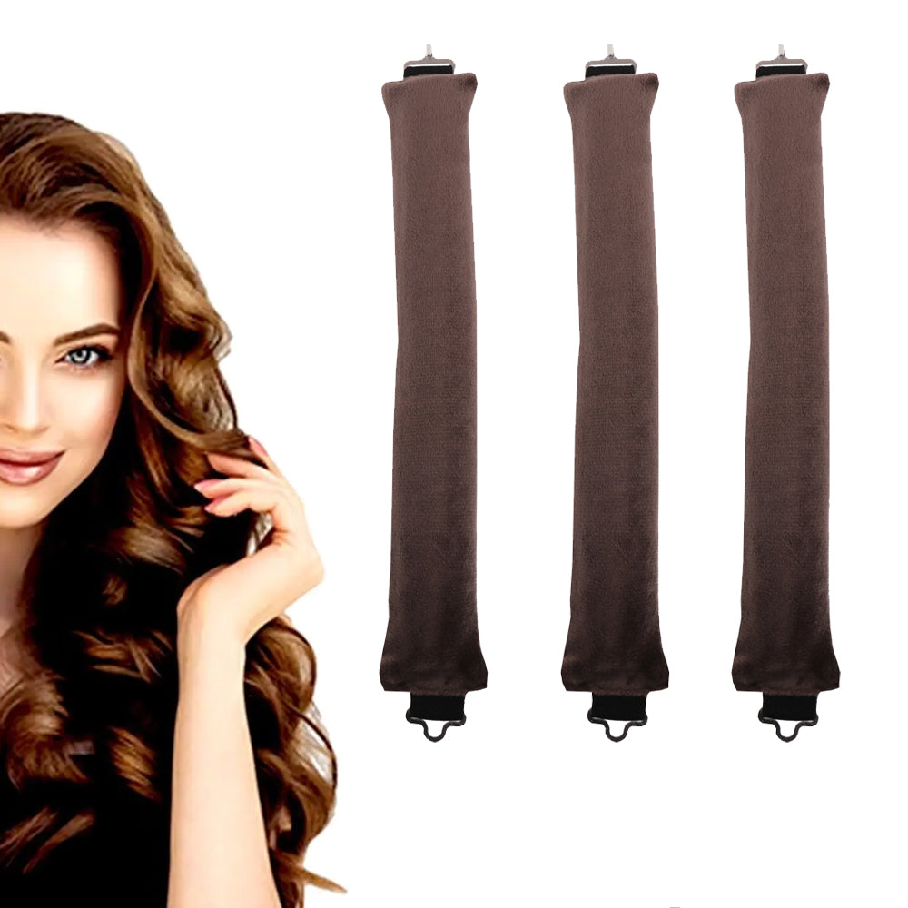 3Pcs Heatless Hair Curling Flexi Rods Set with Hook