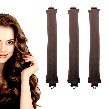 3Pcs Heatless Hair Curling Flexi Rods Set with Hook