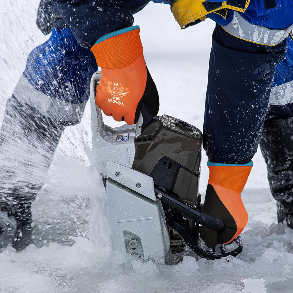Pair of Thermal Winter Work Gloves Water-resistant Palm and Back Warm Gloves