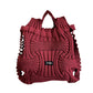 Women Woven Pleated Knitted Backpack Handbag
