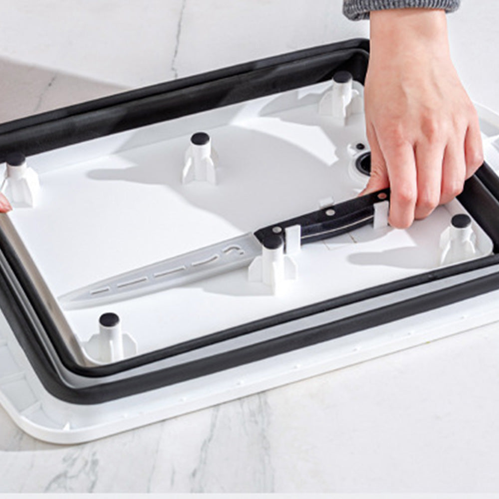 3 in 1 Foldable Cutting Board Colander and Food Prep Container
