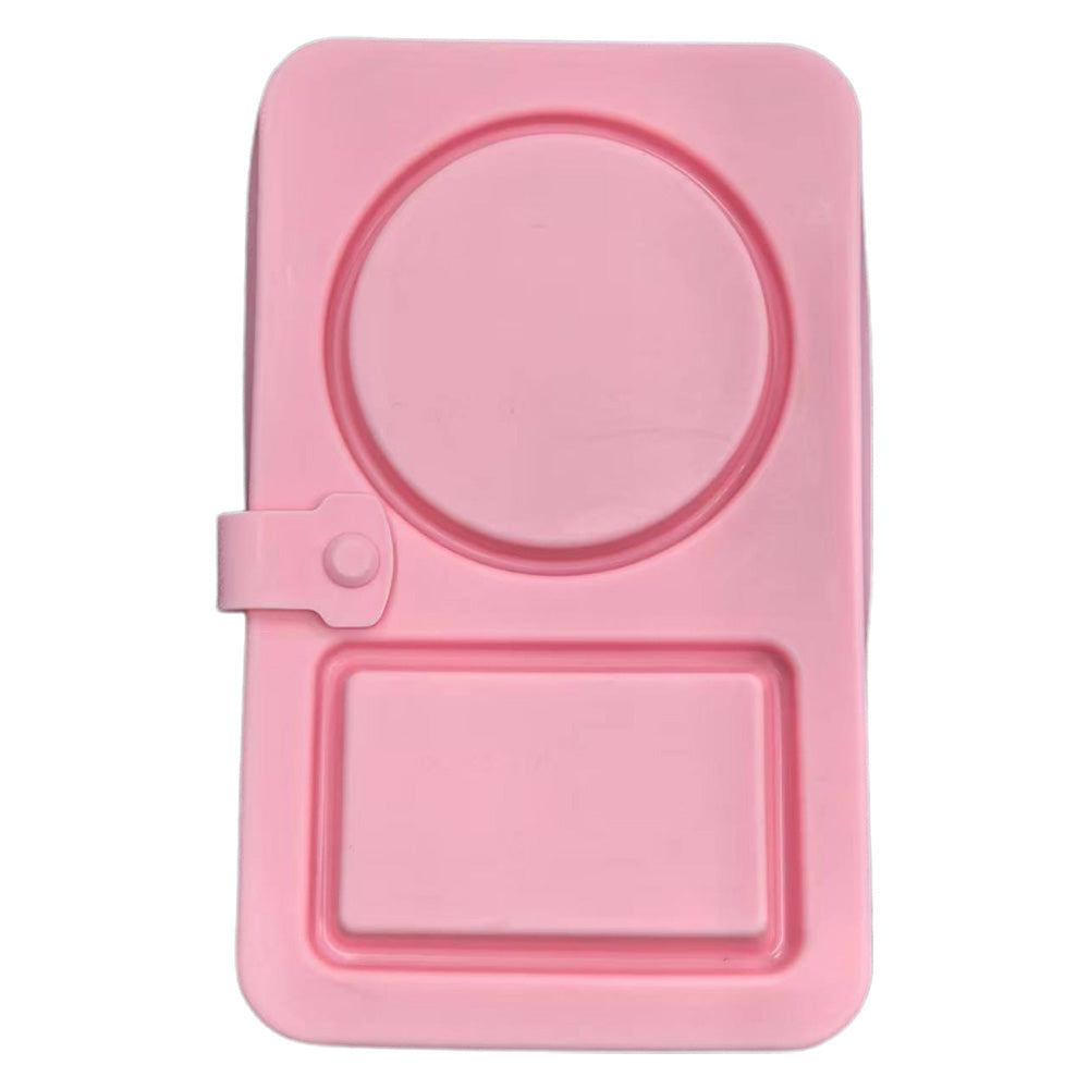 3Pcs Reusable Silicone Snack Container with Lid Dual Compartment Food Box for Salad