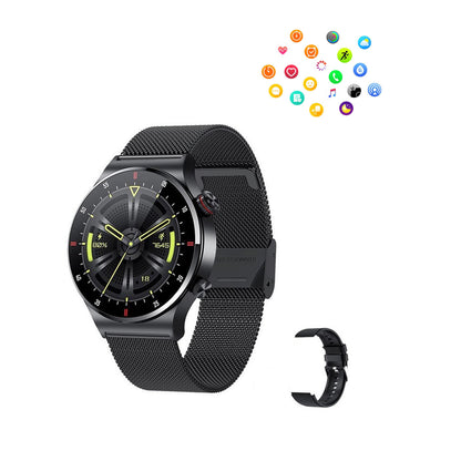 Sport Bluetooth Call Smart Watch With 1 Steel Strap and 1 Silicone Strap