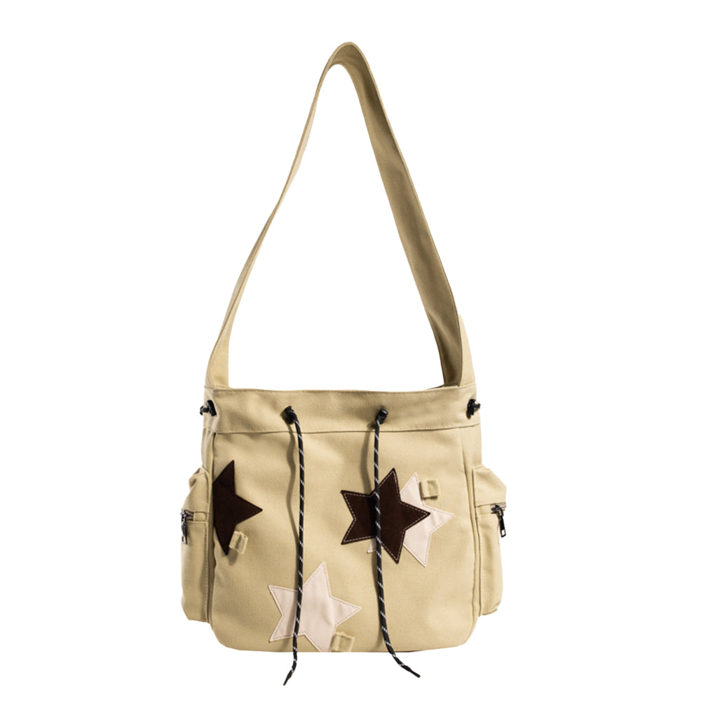 Y2K Star Canvas Messenger Shoulder Bag