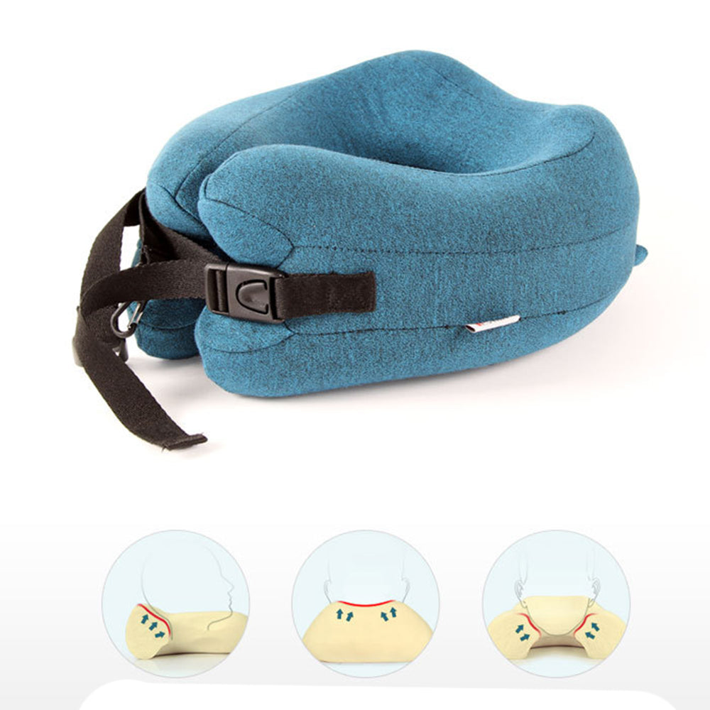 2Pcs U-Shaped Memory Foam Travel Sleeping Neck Support Pillow