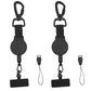 2XRetractable Phone Lanyard Locking Carabiner 360 Degree Tab for Hiking Climbing