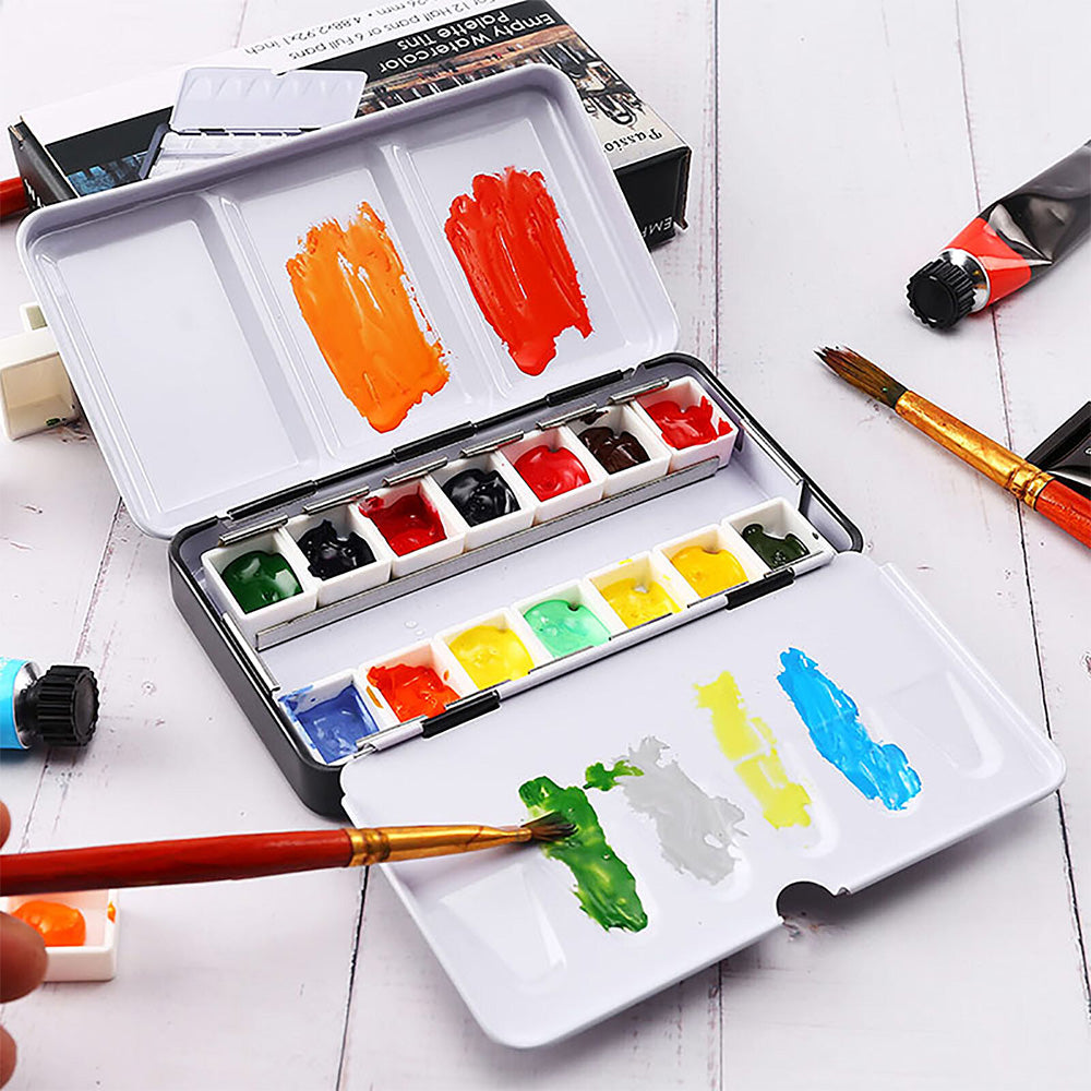 Empty Metal Palette Box Watercolour Travel Palettes