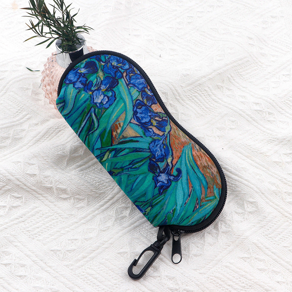 Lightweight Soft Glasses Case Scratch-Resistant Zipper Sunglasses Pouch for Travel and Commuting