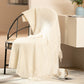 Vintage Knitted Throw Blanket with Tassels-Beige