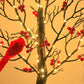 LED Vintage Christmas Tree with Red Cardinals and Warm White Glow