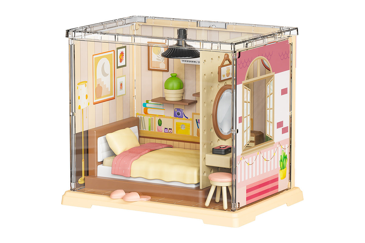 DIY Miniature Dollhouse Kit 3D Puzzle Dollhouse Toy with Dust Cover and Light